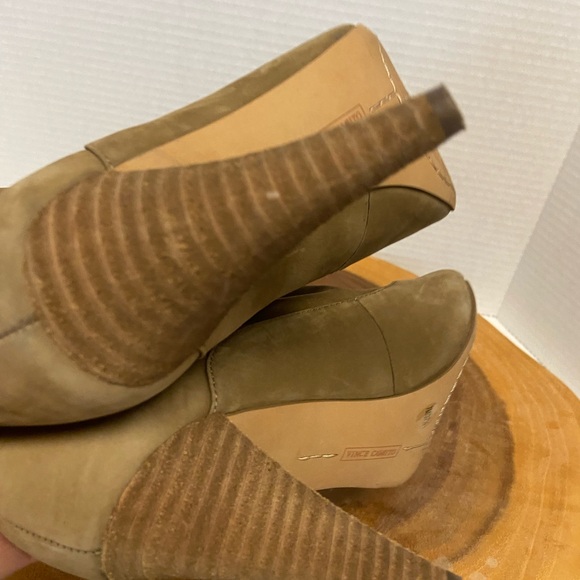 Vince Camuto Suede Peep Toe Wrap Tie Ankle Heels Booties - Picture 8 of 12